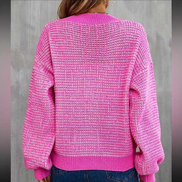 🆕🌿🩷CARNATION PINK V-Neck Cardigan SMALL•SEE VIDEO• - Picture 4 of 4